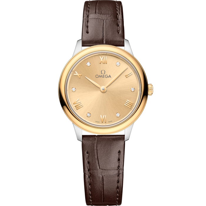 Omega De Ville Prestige 27.5 mm Yellow Dial Stainless Steel and 18k Yellow Gold Strap 434.23.28.60.58.001
