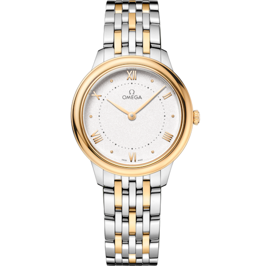 Omega De Ville Prestige 30 mm Silver Dial Stainless Steel and 18k Yellow Gold Bracelet 434.20.30.60.02.002
