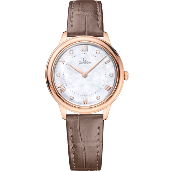 Omega De Ville Prestige 30 mm White Dial with Diamonds Sedna™ 18k Rose Gold Strap 434.53.30.60.55.001