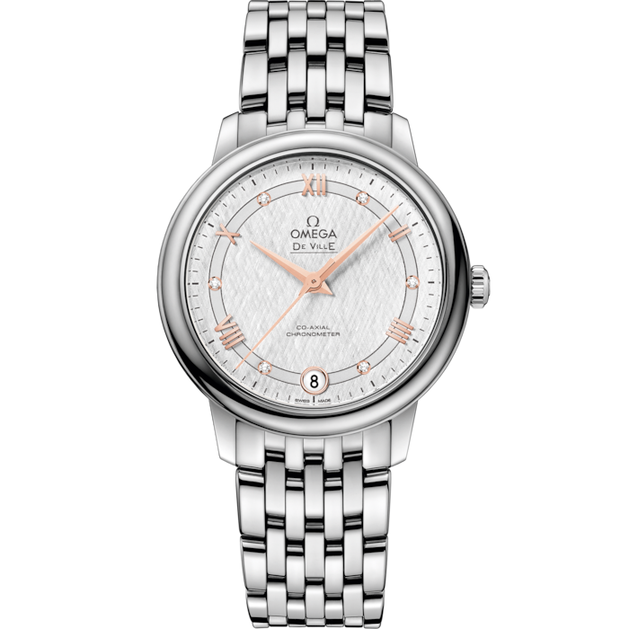 Omega De Ville Prestige 32.7 mm Silver Dial Stainless Steel Bracelet 424.10.33.20.52.001