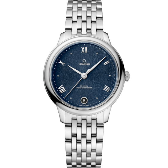 Omega De Ville Prestige 34 mm Blue Dial Stainless Steel Bracelet 434.10.34.20.03.002