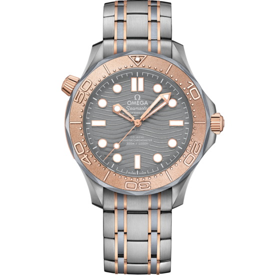 Omega Seamaster Diver 300M 42 mm Grey Dial Titanium ‑ tantalum ‑ Sedna™ 18k Rose Gold Bracelet 210.60.42.20.99.001