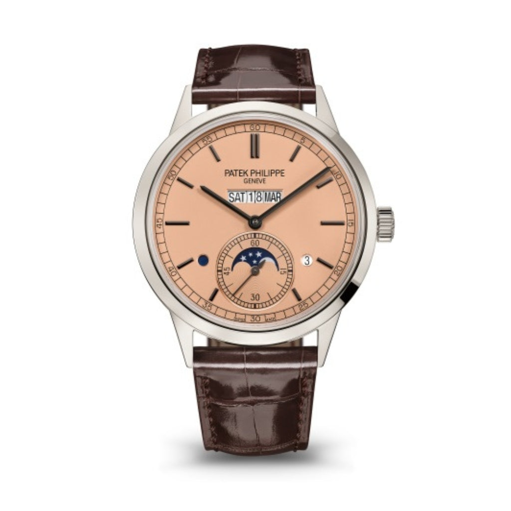 Patek Philippe Grand Complications 41.3 mm Salmon Dial Platinum Leather Strap 5236P-010