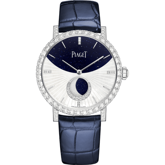 Piaget Altiplano Moonphase watch 36 mm White Mother-Of-Pearl Dial with Diamonds 18K White Gold   Strap G0A47105