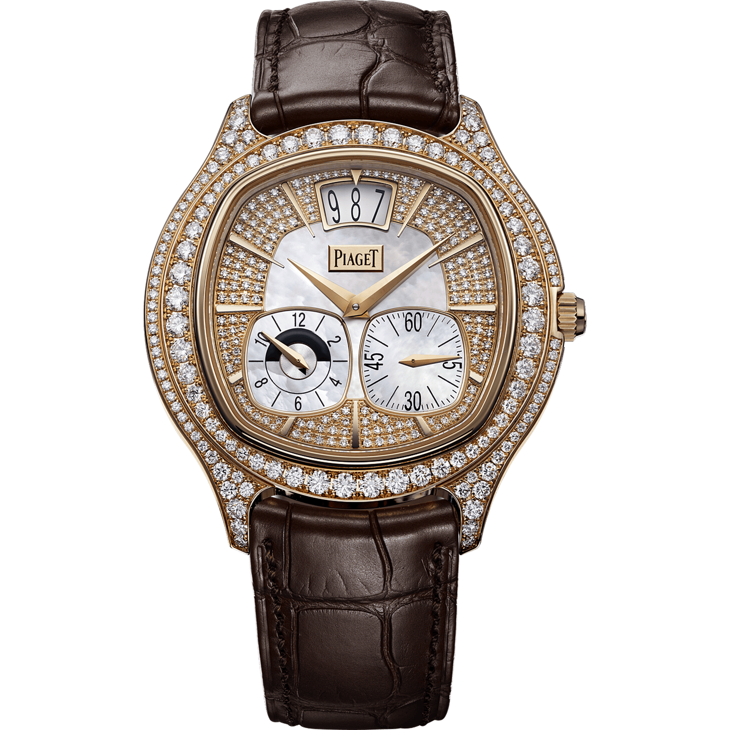 Piaget Piaget Polo Emperador Dual Time watch 42 mm White Mother-Of-Pearl Dial with Diamonds 18k Rose Gold   Strap G0A32020