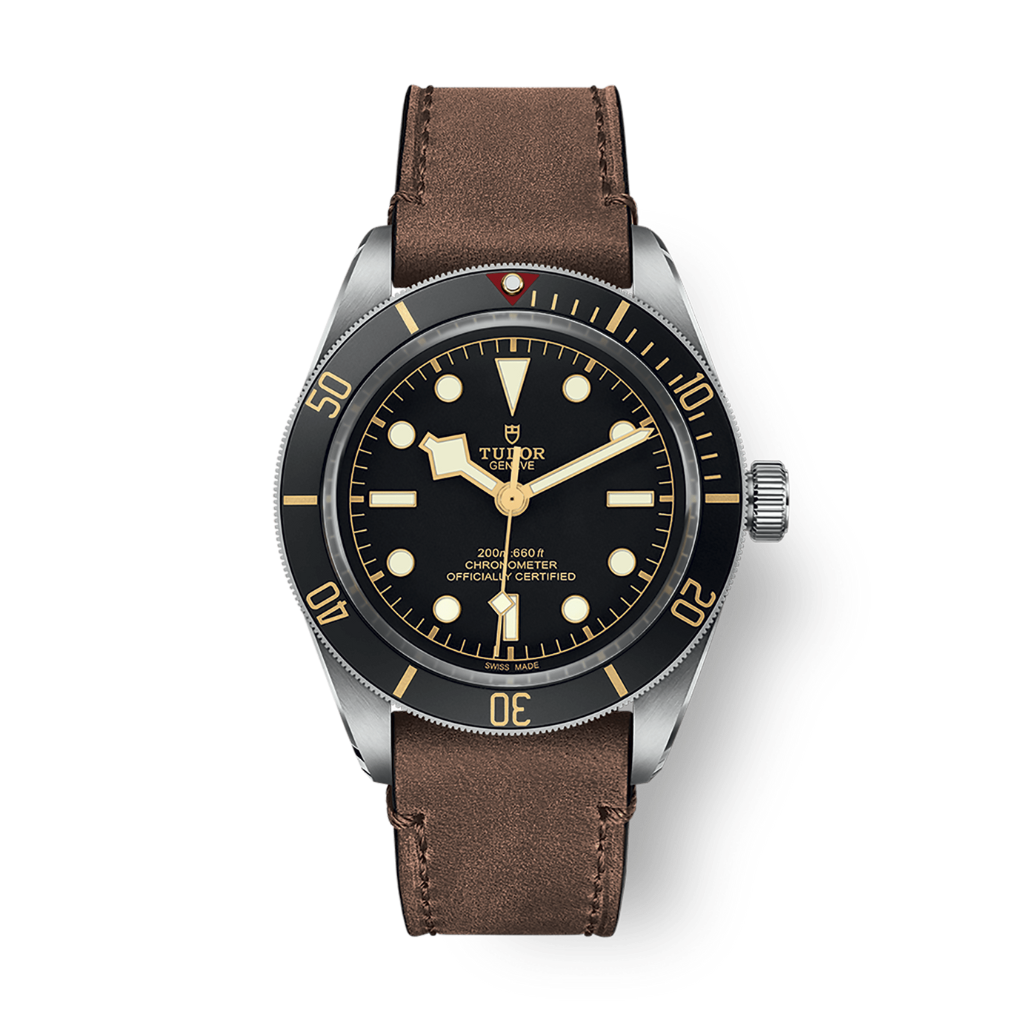 Tudor Black Bay 58 39 mm Black Dial Stainless Steel Leather Strap M79030N-0002