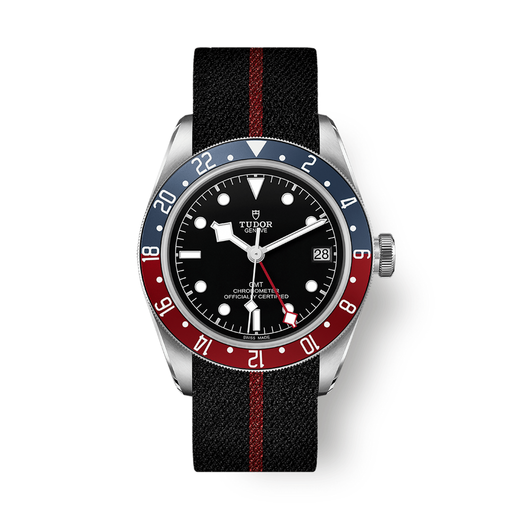Tudor Black Bay GMT 41 mm Black Dial Stainless Steel Fabric Strap M79830RB-0003