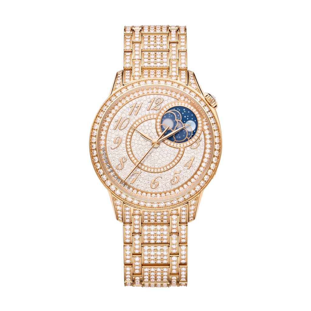 Vacheron Constantin Égérie moon phase jewellery 37 mm Diamond Paved Dial 18K Pink Gold Bracelet 8016F/127R-B977
