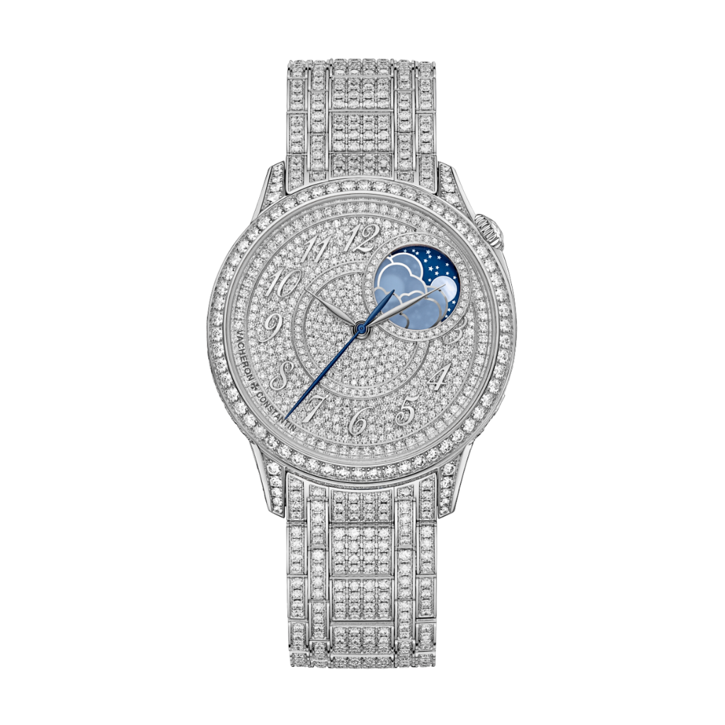 Vacheron Constantin Égérie moon phase jewellery 37 mm Diamond Paved Dial White Gold Bracelet 8016F/127G-B499