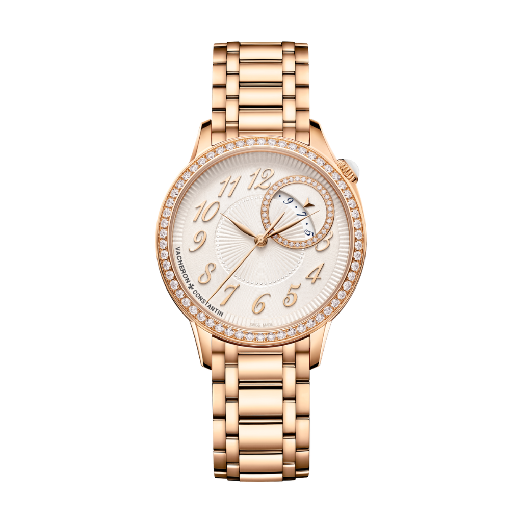 Vacheron Constantin Égérie self-winding 35 mm Beige Dial with Diamonds 18K Pink Gold Bracelet 4605F/110R-B496
