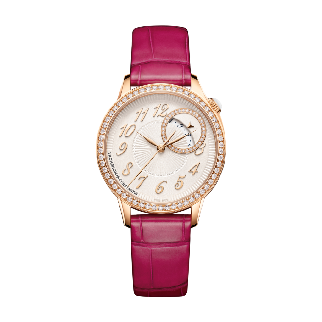 Vacheron Constantin Égérie self-winding 35 mm Beige Dial with Diamonds 18K Pink Gold   Leather Strap 4605F/000R-B496