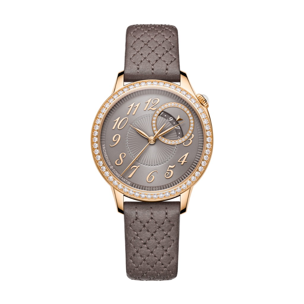 Vacheron Constantin Égérie self-winding 35 mm Grey Dial with Diamonds 18K Pink Gold Lambskin Leather Strap 4605F/000R-B957