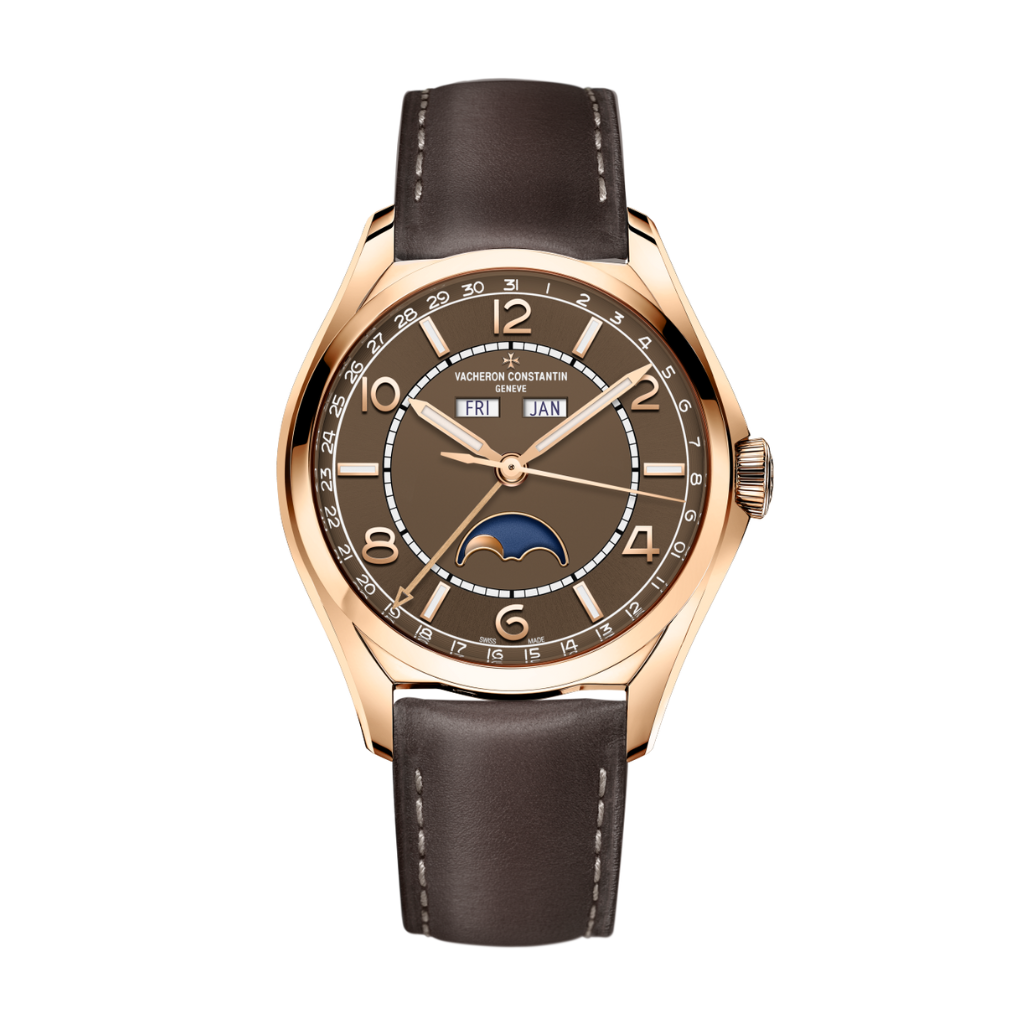 Vacheron Constantin Fiftysix complete calendar 40 mm Brown Dial 18K Pink Gold   Leather Strap 4000E/000R-B065