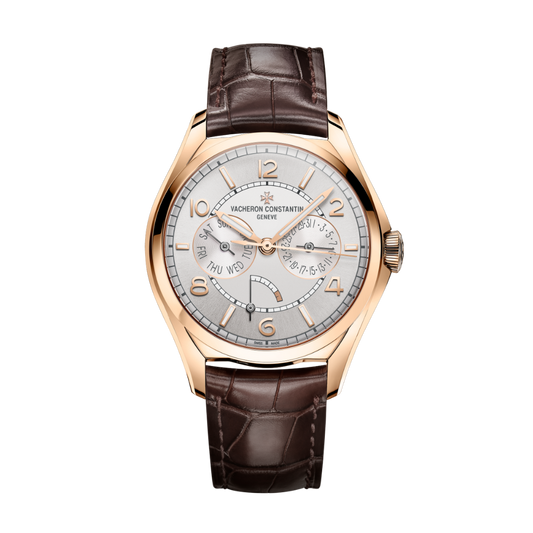Vacheron Constantin Fiftysix day-date 40 mm Silver Dial 18K Pink Gold   Leather Strap 4400E/000R-B436