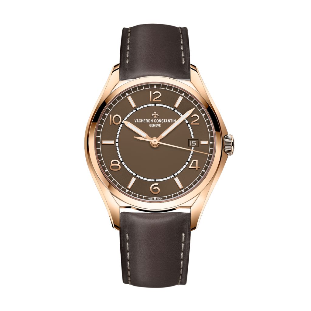 Vacheron Constantin Fiftysix self-winding 40 mm Brown Dial 18K Pink Gold   Leather Strap 4600E/000R-B576