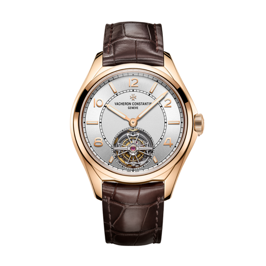 Vacheron Constantin Fiftysix tourbillon 41 mm Silver Dial 18K Pink Gold   Leather Strap 6000E/000R-B488