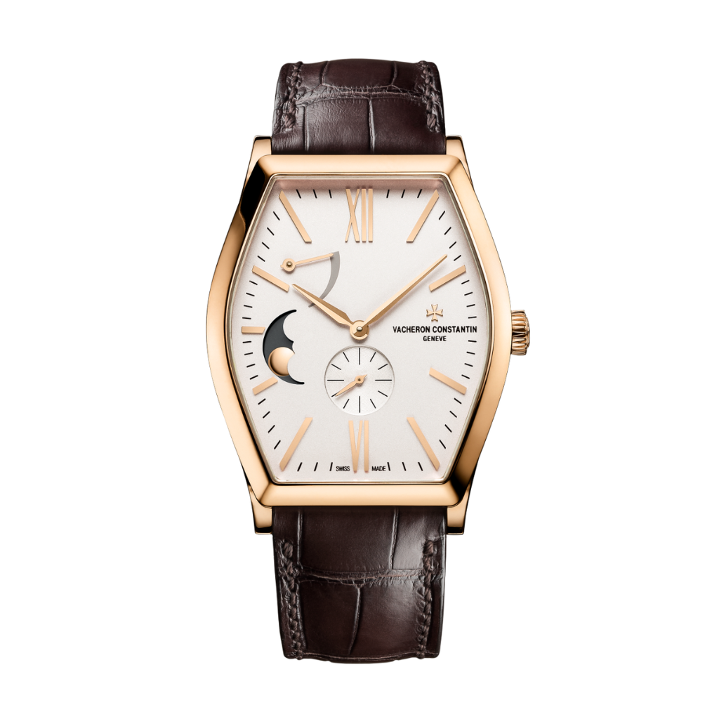 Vacheron Constantin Malte moon phase 42 x 36.7 mm Silver Dial 18K Pink Gold   Leather Strap 7000M/000R-B109