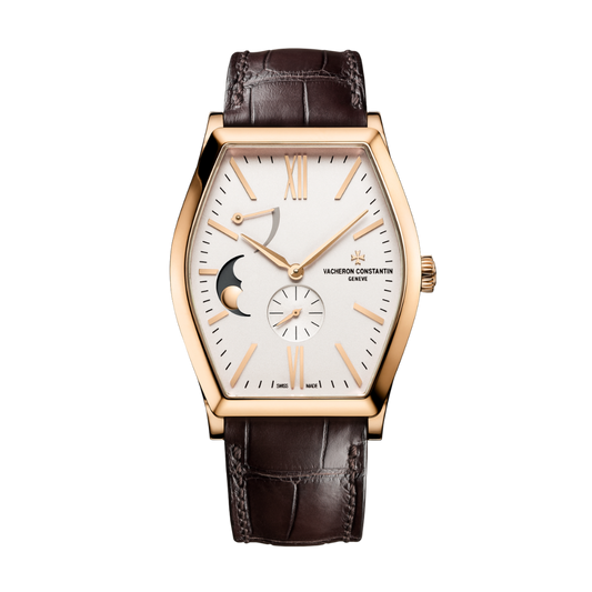 Vacheron Constantin Malte moon phase 42 x 36.7 mm Silver Dial 18K Pink Gold   Leather Strap 7000M/000R-B109