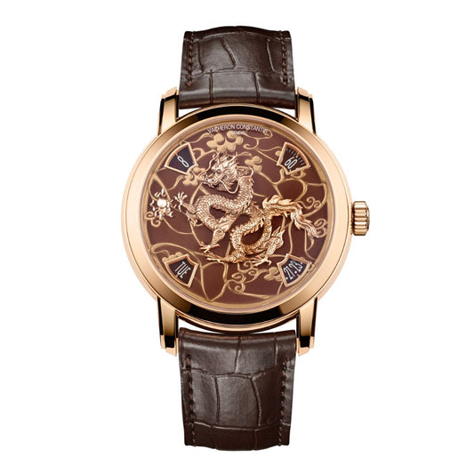 Vacheron Constantin Métiers d'Art The legend of the Chinese Zodiac - year of the dragon 40 mm Brown Dial 18K Pink Gold   Leather Strap 86073/000R-B983