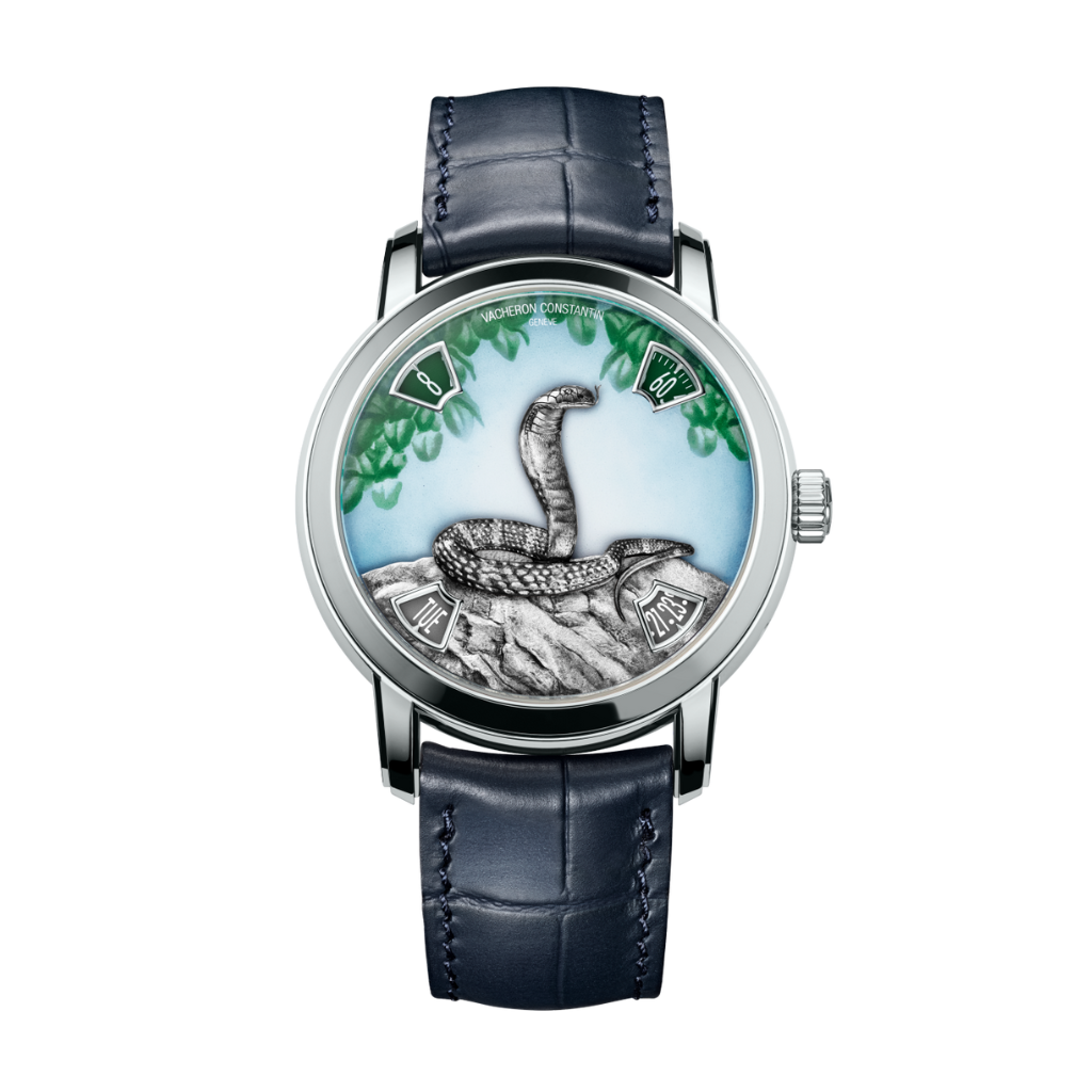 Vacheron Constantin Métiers d'Art The legend of the Chinese zodiac - year of the snake 40 mm Sky Blue Dial Platinum   Leather Strap 86073/000P-H033