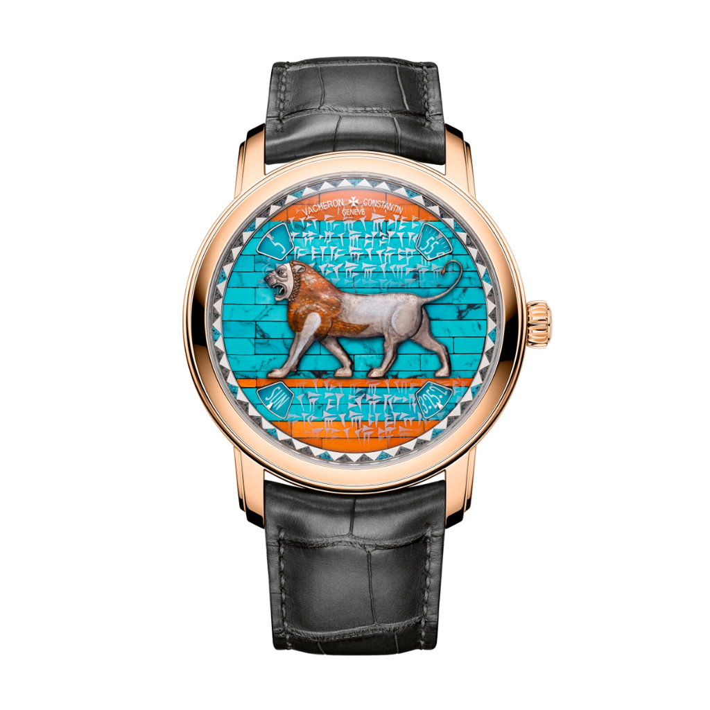 Vacheron Constantin Métiers d'Art Tribute to great civilisations - Lion de Darius 42 mm Blue Dial 18K Pink Gold   Leather Strap 7620A/000R-B926