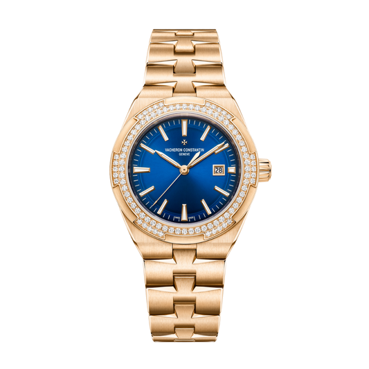 Vacheron Constantin Overseas self-winding 35 mm Blue Dial with Diamonds 18K Pink Gold Bracelet 4605V/200R-B978