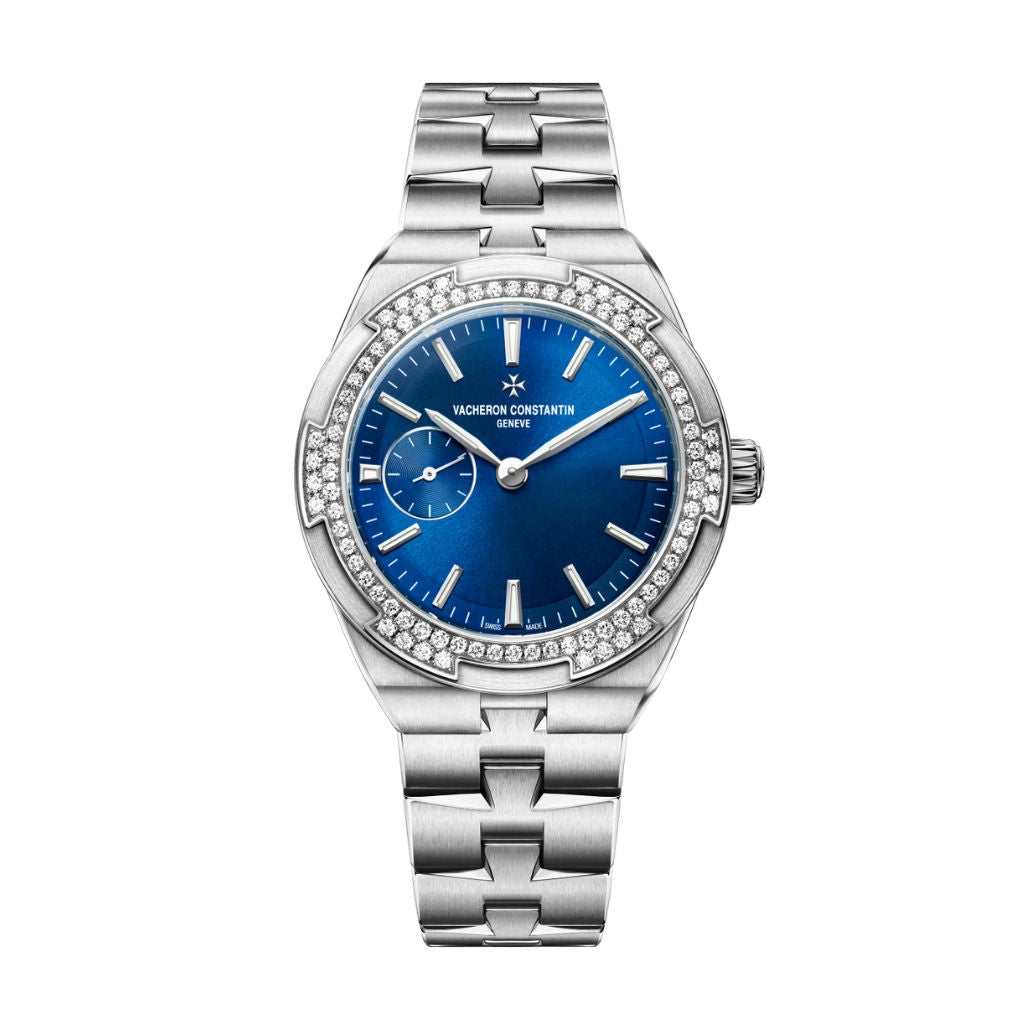 Vacheron Constantin Overseas self-winding 37 mm Blue Dial with Diamonds Stainless Steel Bracelet 2305V/100A-B170