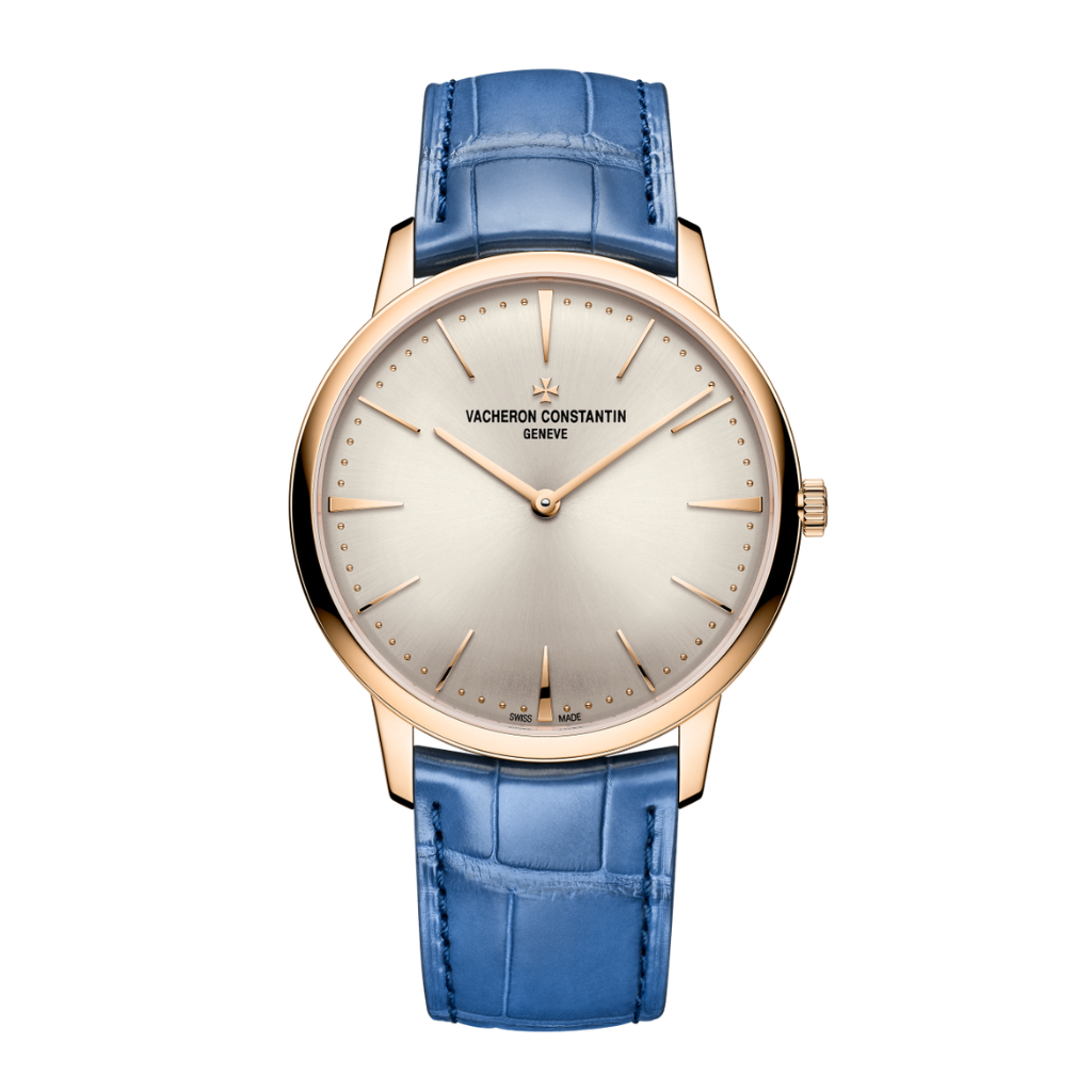 Vacheron Constantin Patrimony manual-winding 39 mm Silver Dial 18K Pink Gold   Leather Strap 1410U/000R-H018