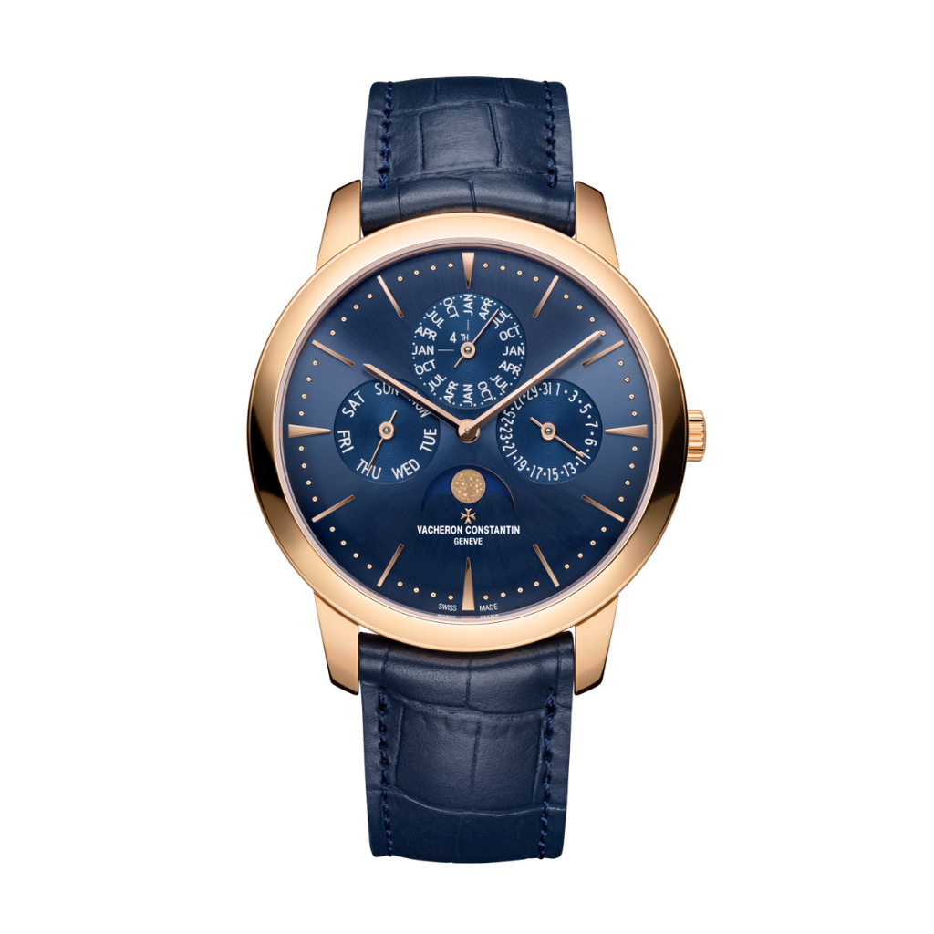 Vacheron Constantin Patrimony perpetual calendar ultra-thin 41 mm Midnight Blue Dial 18K Pink Gold   Leather Strap 43175/000R-B519
