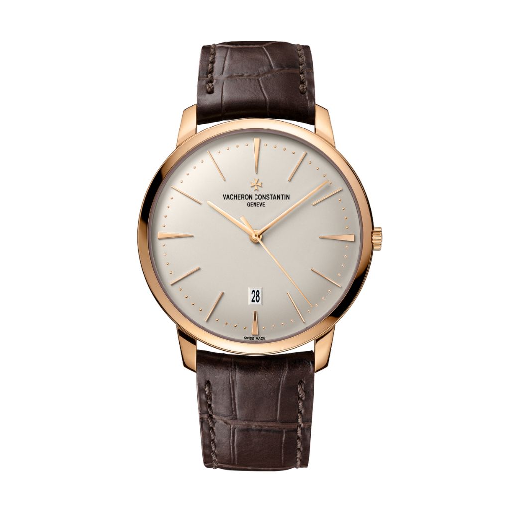 Vacheron Constantin Patrimony self-winding 40 mm Silver Dial 18K Pink Gold   Leather Strap 85180/000R-9248