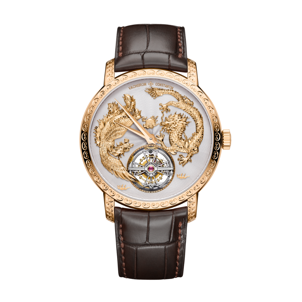 Vacheron Constantin Traditionnelle tourbillon 41 mm Silver Dial 18K Pink Gold   Leather Strap 6040T/000R-B959