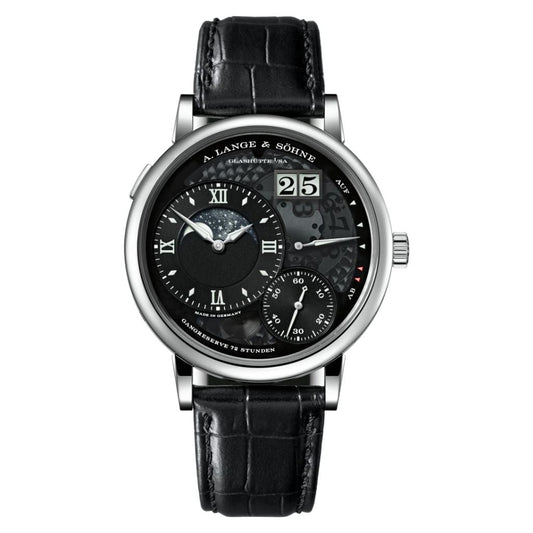 A. Lange & Sohne GRAND LANGE 1 MOON PHASE “Lumen” 41 mm Black Dial Platinum   Leather Strap 139.035F / LSLS1392AI