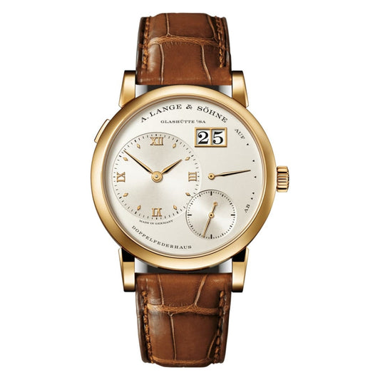 A. Lange & Sohne LANGE 1 38.5 mm Silver Dial 18k Yellow Gold   Leather Strap 191.021 / LSLS1911AA