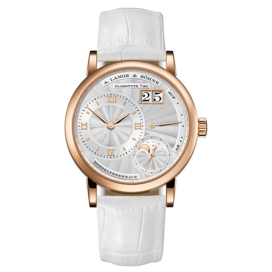 A. Lange & Sohne LITTLE LANGE 1 MOON PHASE 36.8 mm Silver Dial 18K Pink Gold   Leather Strap 182.030 / LSLS1824AA