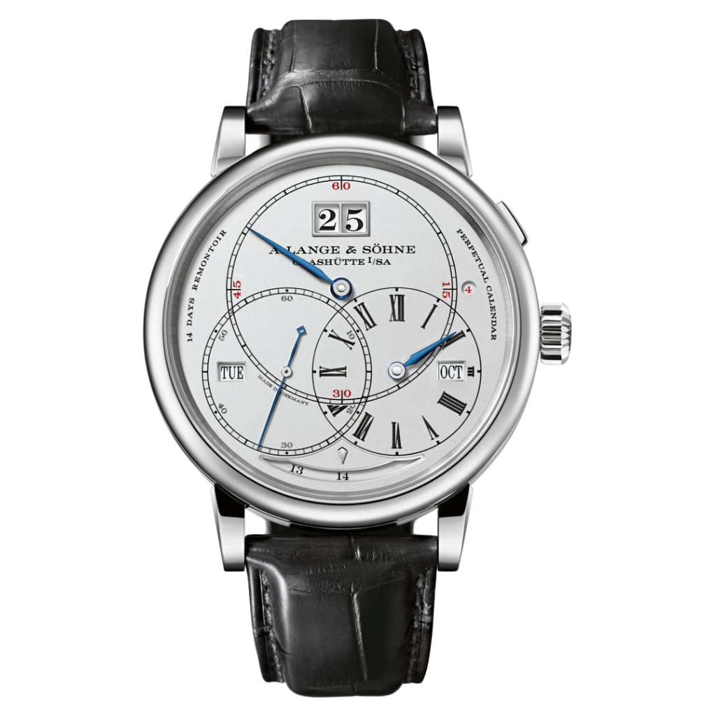 A. Lange & Sohne Richard Lange Perpetual Calendar "Terraluna" 45.5 mm Silver Dial 18k White Gold   Leather Strap 180.026FE / LSLS1803AB