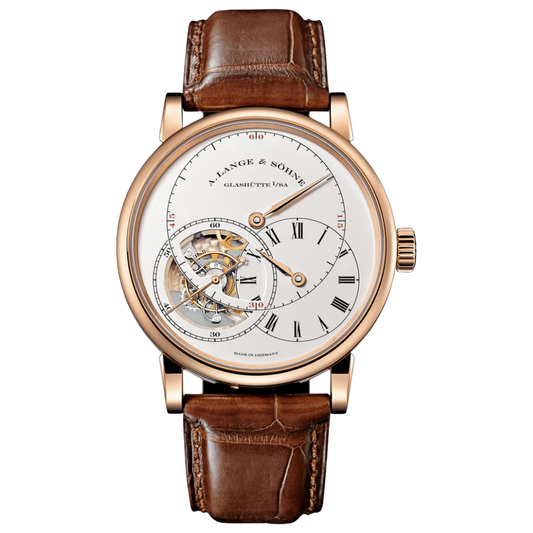 A. Lange & Sohne Richard Lange Tourbillon "Pour Le Mérite" 41.9 mm Silver Dial 18K Pink Gold   Leather Strap 760.032F / LSLS7604AF