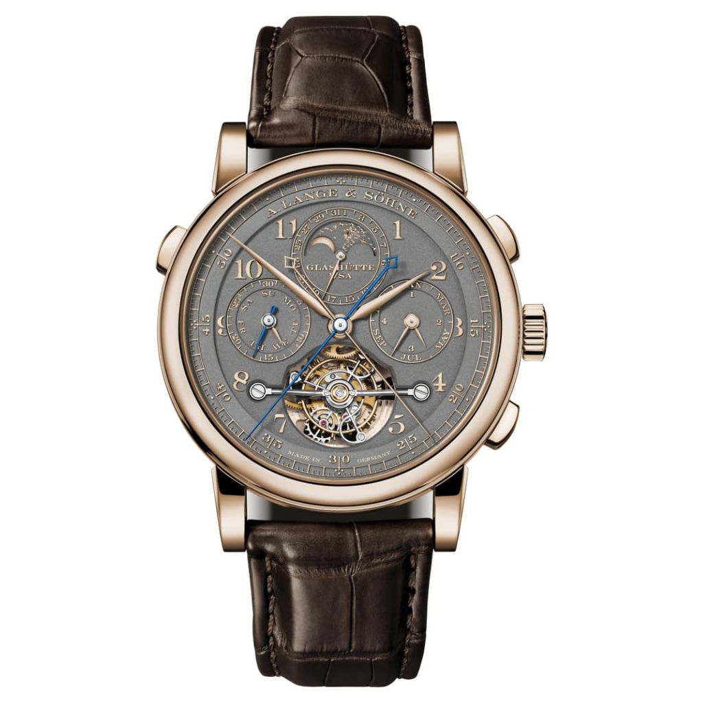 A. Lange & Sohne Tourbograph Perpetual Honeygold “Homage To F. A. Lange” 43 mm Dark Grey Dial 18K Honey Gold   Leather Strap 706.050FE / LSLS7066AB