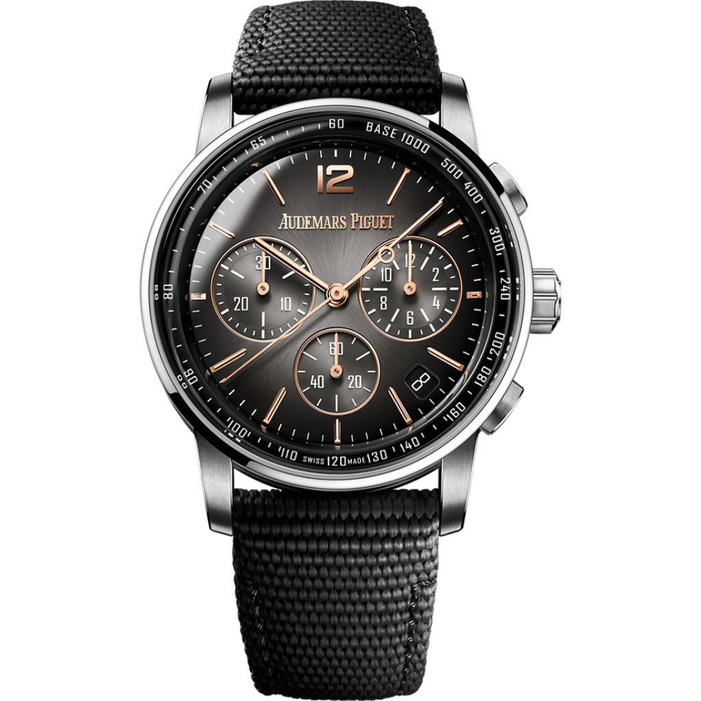 Audemars Piguet Code 11.59 by Audemars Piguet Selfwinding Chronograph 41 mm Grey Dial 18-Carat Pink Gold Rubber-Coated Strap 26393CR.OO.A002KB.01