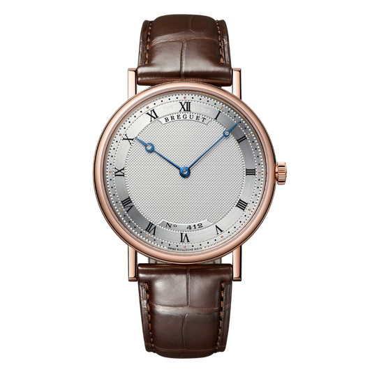 Breguet Classique 5157 38 mm Silver Dial 18k Rose Gold Leather Strap 5157BR/11/9V6