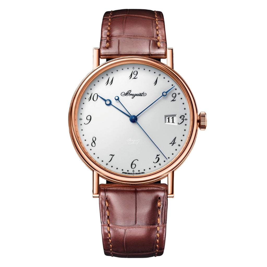 Breguet Classique 5177 38 mm Silver Dial 18k Rose Gold Leather Strap 5177BR/29/9V6