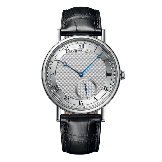 Breguet Classique 7147 40 mm White Dial 18k White Gold Leather Strap 7147BB/12/9WU
