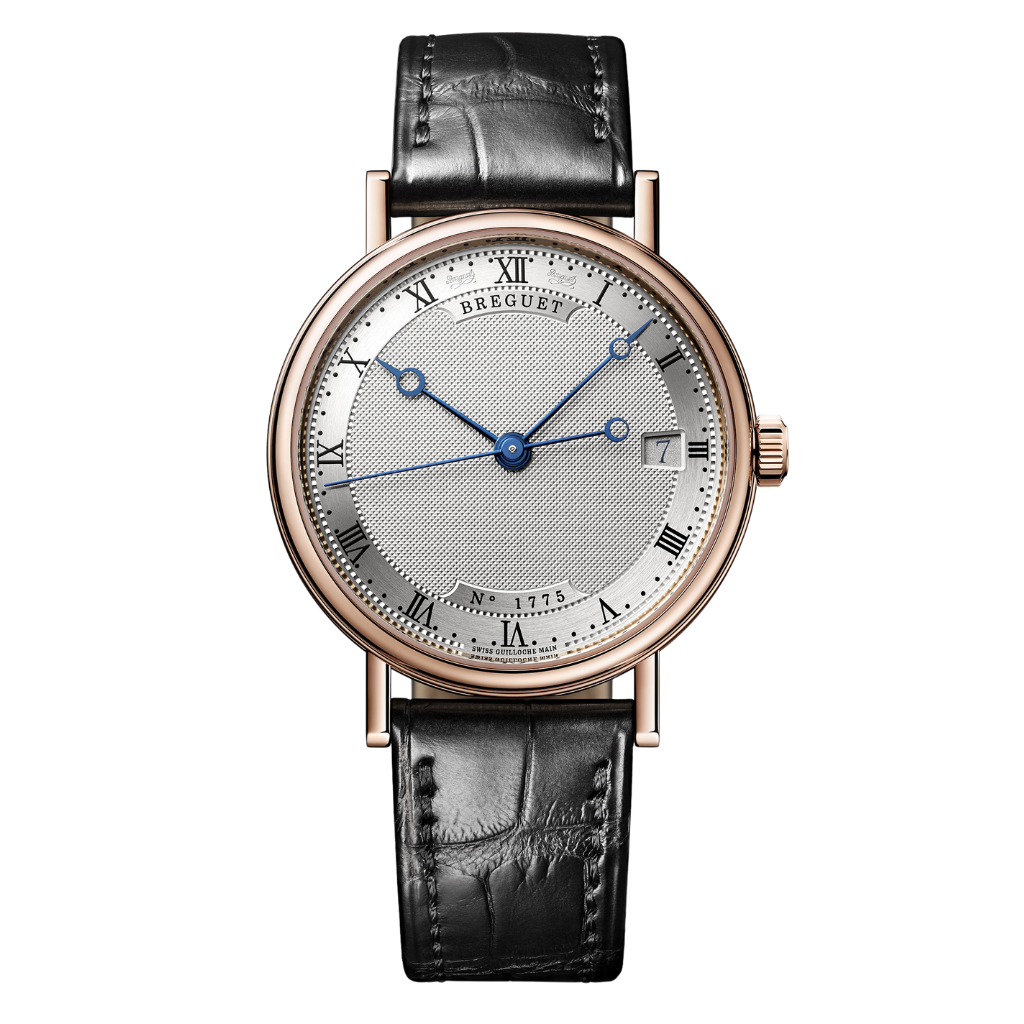 Breguet Classique 9067 33.5 mm Silver Dial 18k Rose Gold Leather Strap 9067BR/12/976