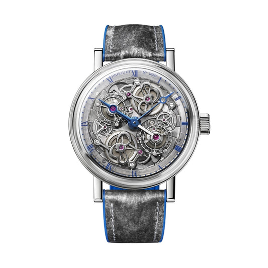Breguet Classique Double Tourbillon Quai de l'Horloge 5345 46 mm Transparent Dial Platinum Rubber Strap 5345PT/1S/7XU