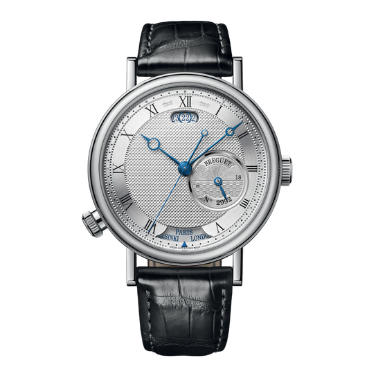 Breguet Classique Hora Mundi 5727 43 mm Silver Dial 18k White Gold Leather Strap 5727BB/12/9ZU