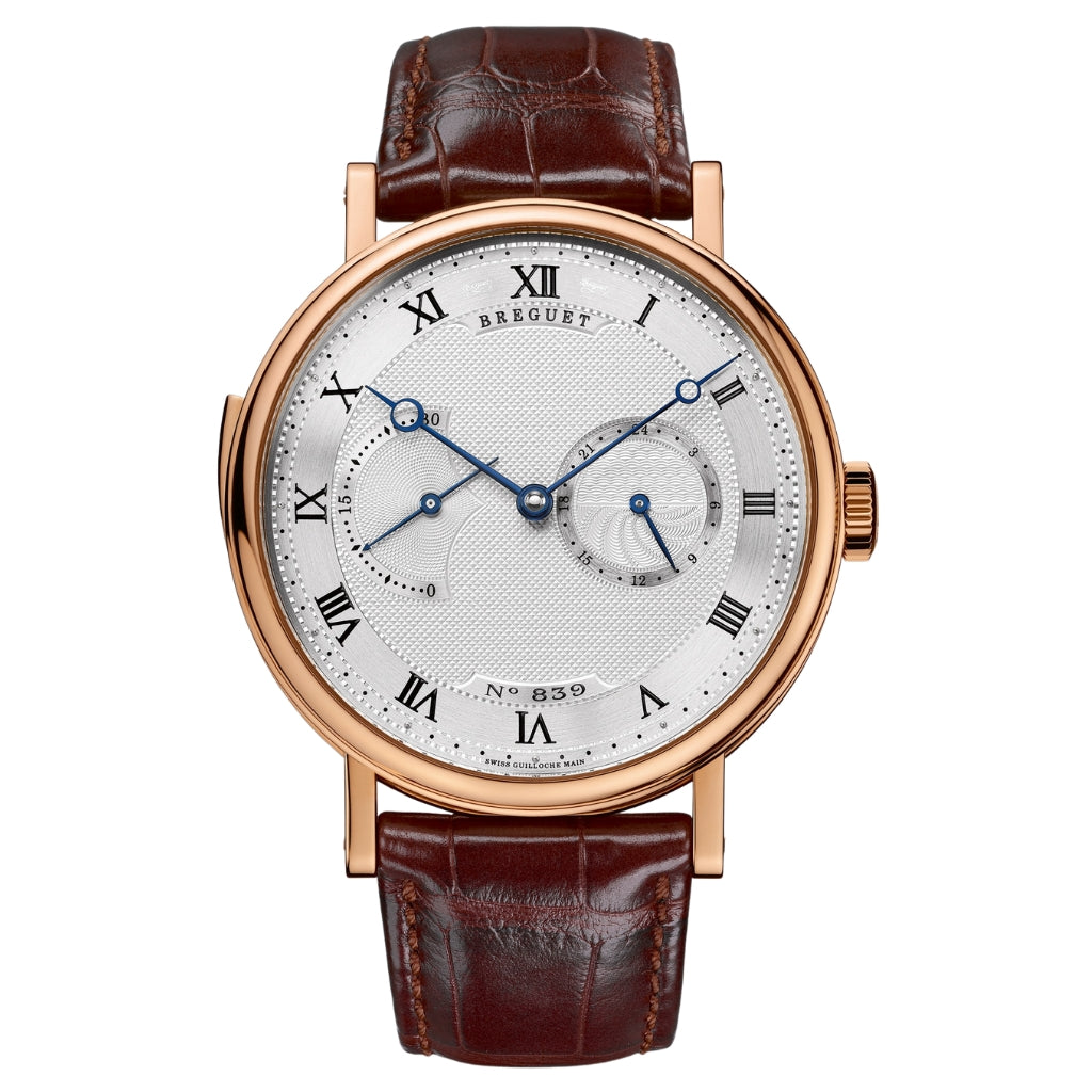Breguet Classique Répétition Minutes 7637 42 mm Silver Dial 18k Rose Gold Leather Strap 7637BR/12/9ZU