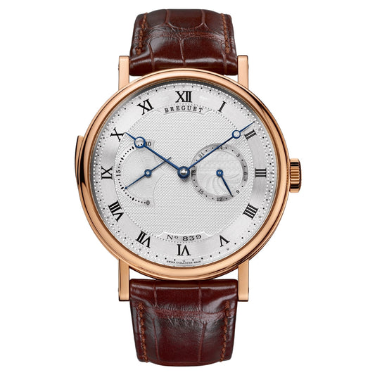 Breguet Classique Répétition Minutes 7637 42 mm Silver Dial 18k Rose Gold Leather Strap 7637BR/12/9ZU
