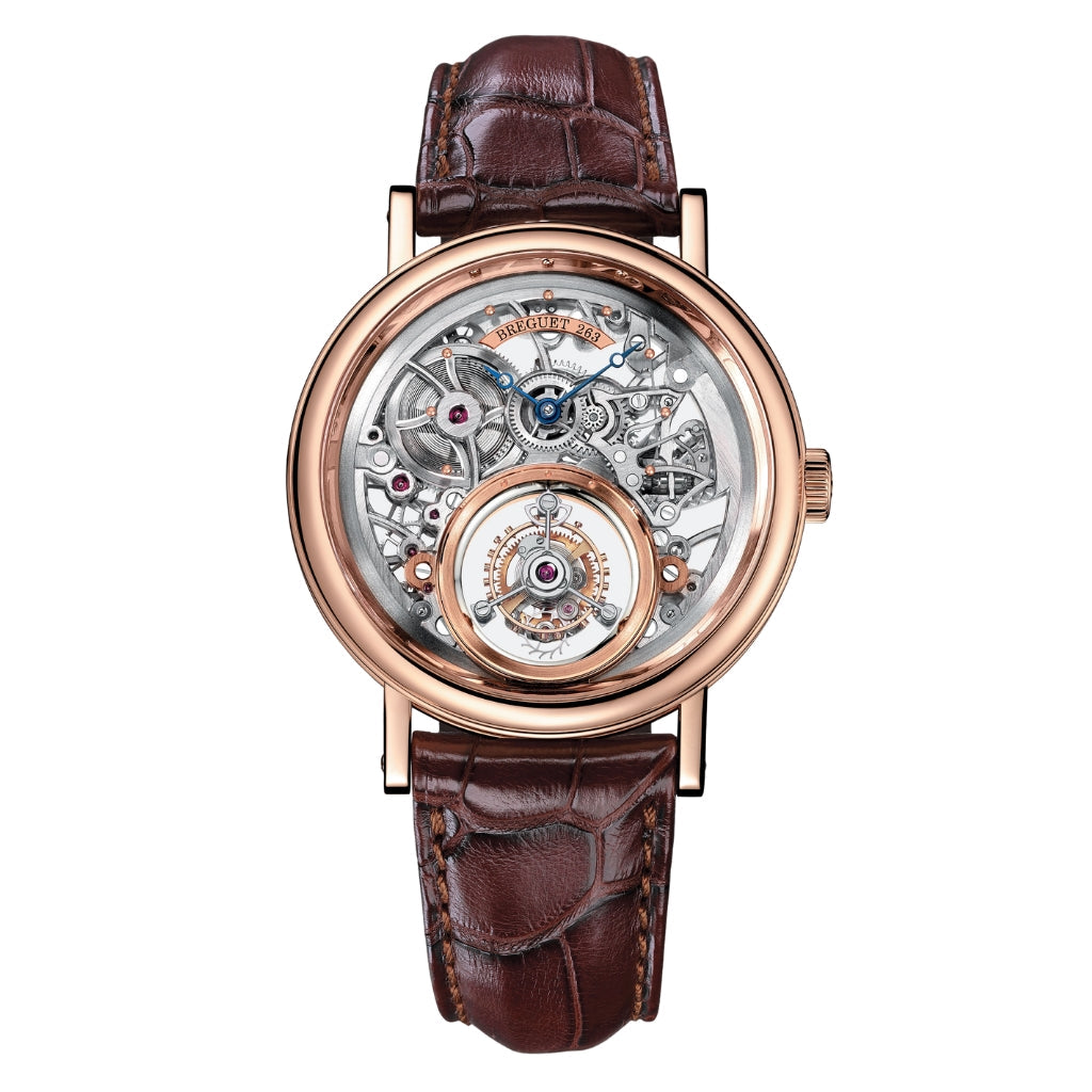 Breguet Classique Tourbillon Messidor 5335 40 mm Transparent Dial 18k Rose Gold Leather Strap 5335BR/42/9W6