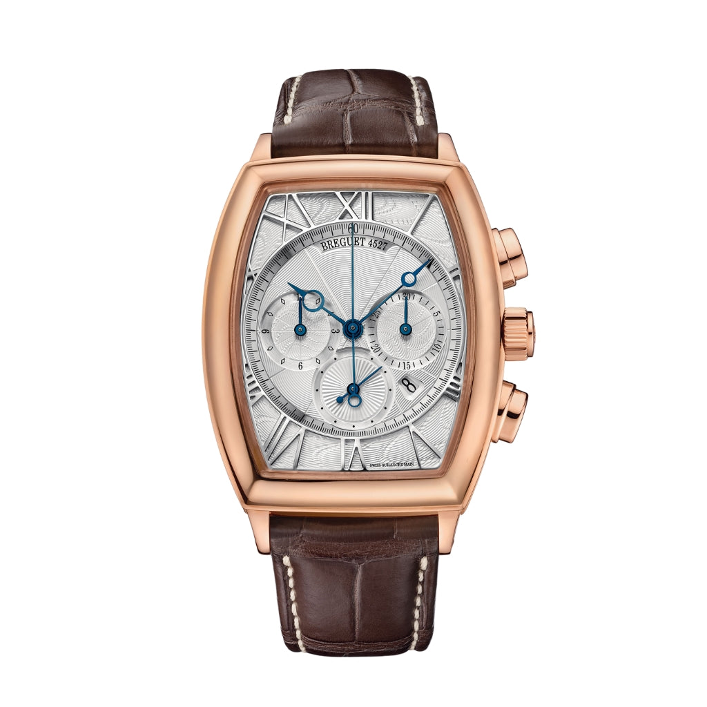 Breguet Héritage 42 x 35 mm Silver Dial 18k Rose Gold Brown Leather Strap 5400BR/12/9V6