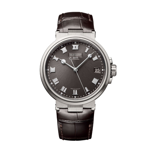 Breguet Marine 40 mm Dark Grey Dial Titanium Dark Grey Leather Strap 5517TI/G2/9ZU