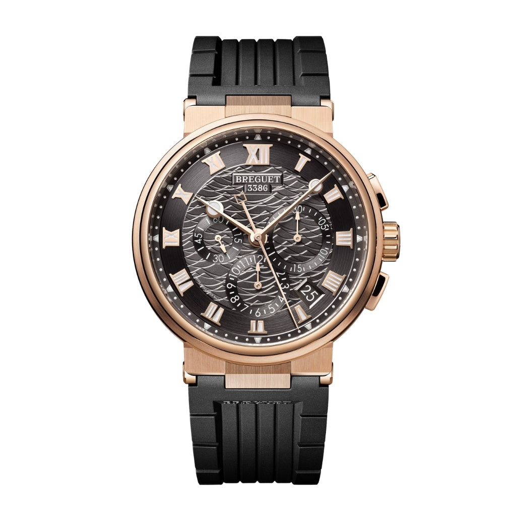 Breguet Marine 42.3 mm Dark Grey Dial 18k Rose Gold Black Rubber Strap 5527BR/G3/5WV